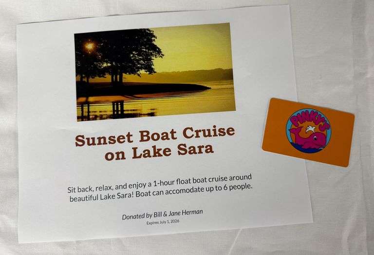 Lake Sara Outing donated by Pinky's and Bill & Jane Herman