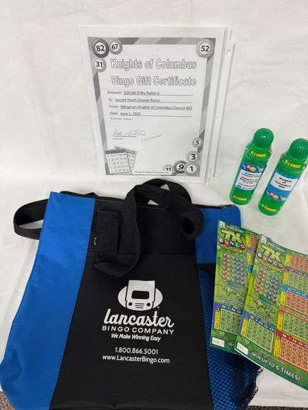 BINGO Package donated by Knights of Columbus Council #665