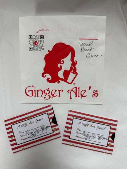 Gift Certificate donated by Ginger Ale's