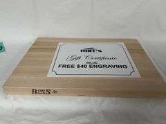 Boos Cutting Board with Engraving donated by Christine Pervenecki and Hints Laser Engraving