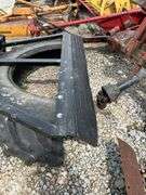 Tire manure scraper for skid steer shop built.