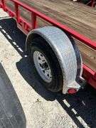 2015 PJ bumper hitch trailer, single axle, 14ft long x 7ft wide, new tires, new jack, VIN#3CVU81411F2533832