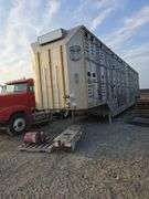 2007 Merrit Aluminum POT/Livestock semi trailer for cattle or hogs, spread axle, full winter kit (panels) spent $4,500 on brakes & wiring Jan 2024, complete LED lights good tires, good floor, gates, swing well , added big door, selling got out of hauling livestock, vin 1MT2N53227H016594