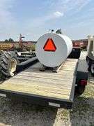 Homemade fuel trailer w/300 gal tank & pump.