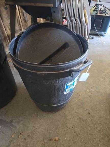 Trash Can with Rope and Extension Cords
