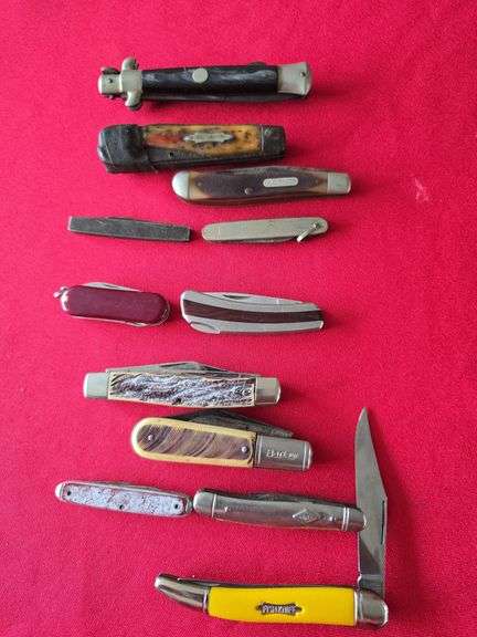 Folding knives and bag