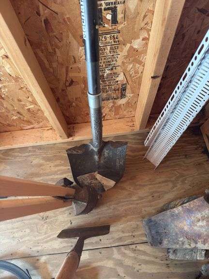 Post Hole Digger, Shovel, and Hoe