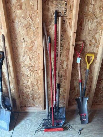 Hoe, Rake, Shovel, and Brush