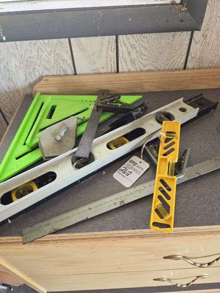 chalk line, corner squares, levels