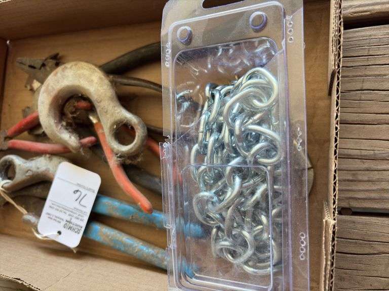 Snips, chain hooks, nail puller and misc