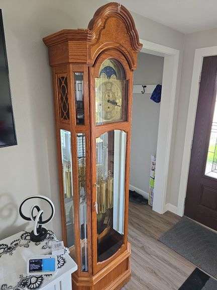 Ridgeway Grandfather clock with key 12" deep x 84" tall x 20-1/2" wide