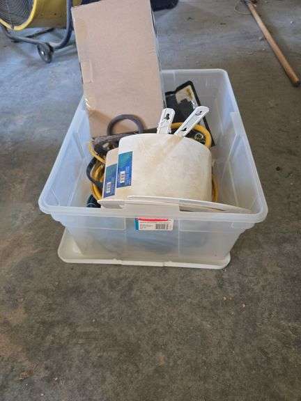 Two Wall Mount Hose Hangers, Extension Cords, and Misc