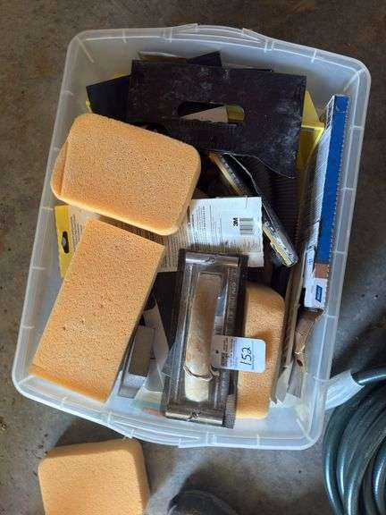 Sponges, concrete trail, Rags, and misc