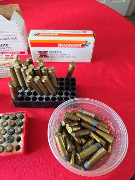 45 auto, full box 32 auto, partial 30-30 win and misc shells