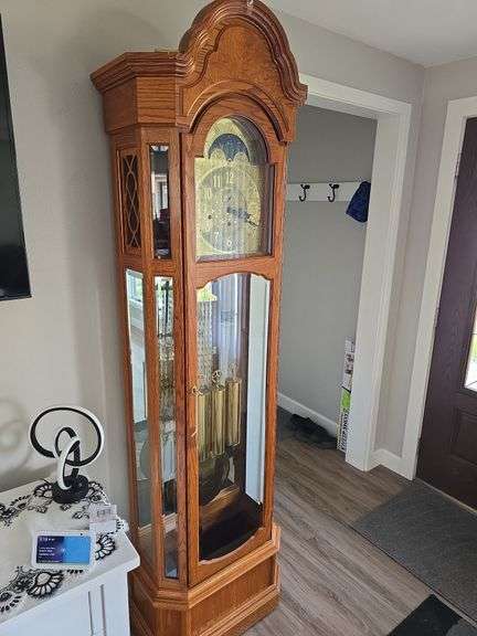 Ridgeway Grandfather clock with key 12" deep x 84" tall x 20-1/2" wide