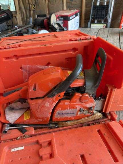 Husqvarna 455 Rancher Chain Saw, with extra chain, parts, case and all,