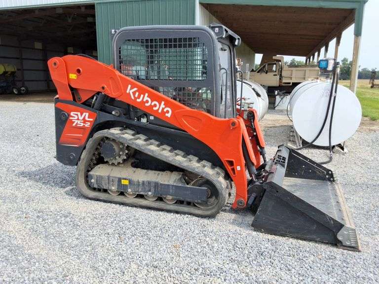 2022 Kubota SLV 75-2 Skid Steer, Fold up Front Glass, only 173 hours, Quick Attach, Back up Camera, Heat/AC, 74'' bucket, s/n- KBCZ052CLN1E67824