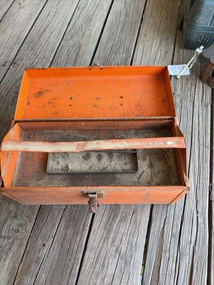 Metal Toolbox with poly yard stakes