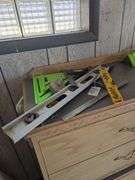 chalk line, corner squares, levels