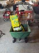 Push Type Fertilizer Spreader with open bag of lawn care
