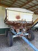 DMI Gravity Wagon with tarp, Power Hyd. Seed Unit Auger, 300 bushel, with porta Power engine