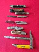 Folding knives and bag