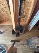 Post Hole Digger, Shovel, and Hoe