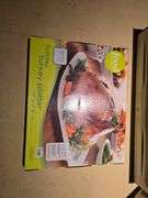 Holiday turkey platter, buffet server and warming tray, cold packer
