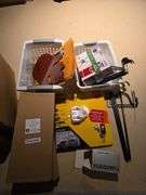 2 car laser parking sys., yellow envelopes, hooks, baskets and misc