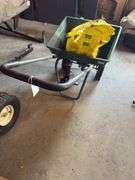 Push Type Fertilizer Spreader with open bag of lawn care