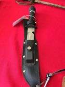 Survival knife with stone, and sheath