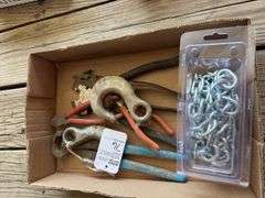 Snips, chain hooks, nail puller and misc