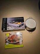 Holiday turkey platter, buffet server and warming tray, cold packer