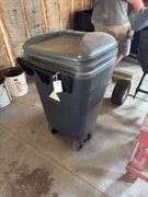 Trash Can on Wheels with large  rope