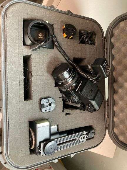 Bronica Medium Format Camera with Numerous Accessories in a hard Shell Case