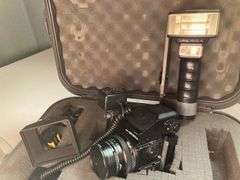 Bronica Medium Format Camera with Numerous Accessories in a hard Shell Case