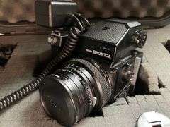 Bronica Medium Format Camera with Numerous Accessories in a hard Shell Case