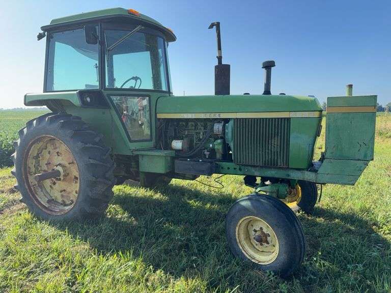 1974 John Deere 4230 Tractor, 7,567 hours, Front Fuel Tank, Cab, Quad Range, Single Weight, 540pto, 3pt, 15.5x38 tires, s/n-(last photo is a video of it running on 9/22/25), s/n- 4230H 016630R