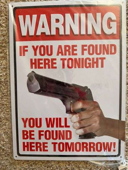 Warning Tin Sign