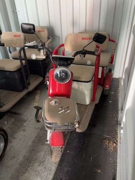 New 2025 IRC40 high end electric mini golf cart, red in color, runs