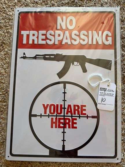 No Trespassing Tin Sign