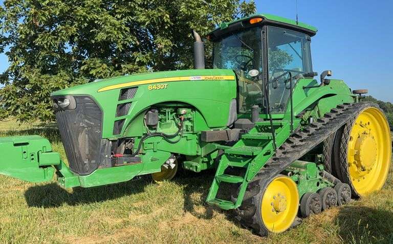2006 John Deere 8430T Tractor, 4,358 hours, Full Front Wights, Good Tracks on top, bottom side has some wear, Big 1000pto, Continental Tracks, Auto Steer Ready, 5 Remotes, 3pt, s/n- RW8430T901015(last photo is a video of it running on 9/22/25)