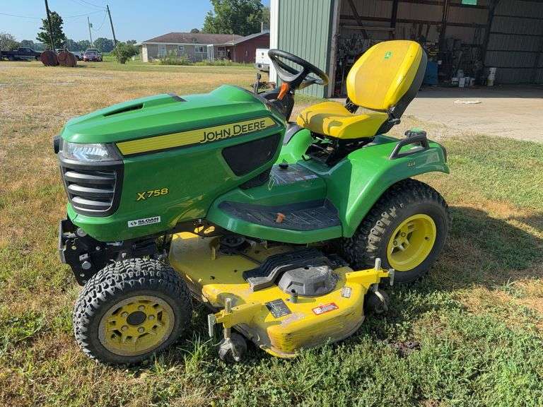 2019 John Deere X758 Diesel Lawn Mower, 4x4, 280 hours, Hyd Deck Lift, 60'' High-Capacity Deck