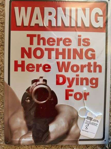 Warning Tin sign