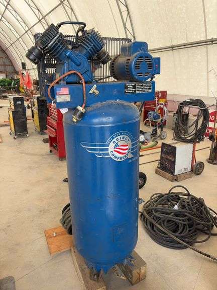 5hp single-stage 60 gallon industrial air compressor 18CFM 90PSI with hose reel