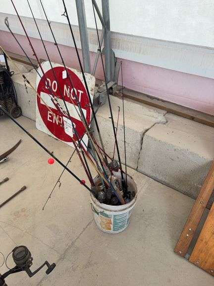 Assortment of fishing poles