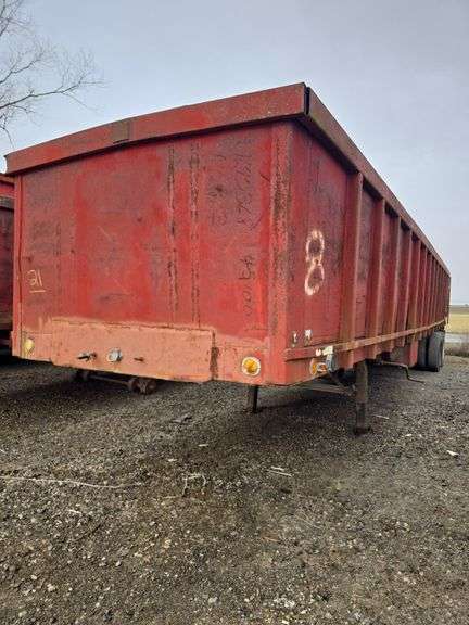 Trailmobile Flatbed Semi-trailer with 5ft tall Sides and Steel Floor, Swing End Door, 40ft, 8ft wide, 11r22.5, air ride, sliding landing gear, VIN- J68126