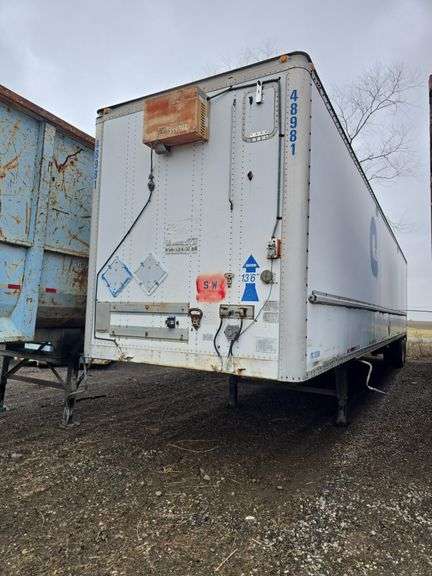 1995 Wabash 53ft Dry Van Semi Trailer, Sliding Landing Gear, 11r22.5, spring ride, VIN- 1JJV482P6SL255120