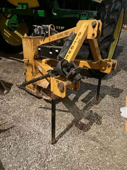 Hurricane 3pt Ditcher, has a 14'' wheel on it now, have a 20'' as well, small 1000pto., roughly 10 years old, has hyd. back tilt