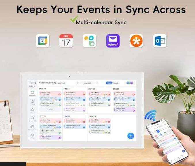 Digital Calendar, 15.6-inch Smart WiFi Electronic Calendar Wall Planner & Chore Chart - Donated by Jon & Betty Earnest (Valued at $149)